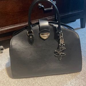 Authentic Louis Vuitton Large Canvas Black Alma Epi leather purse with/ charms